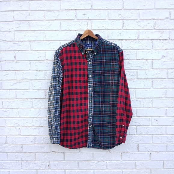 Ralph Lauren Chaps Patchwork Multicolor Plaid Shirt - Picture 1 of 5